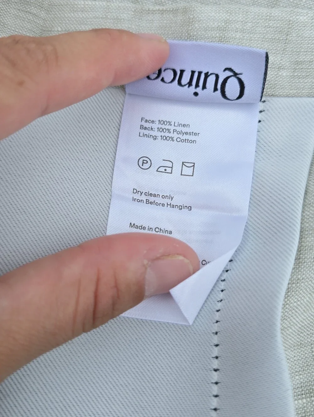 QUINCE European Linen True Blackout Curtain Sage 48x108 Single Panel